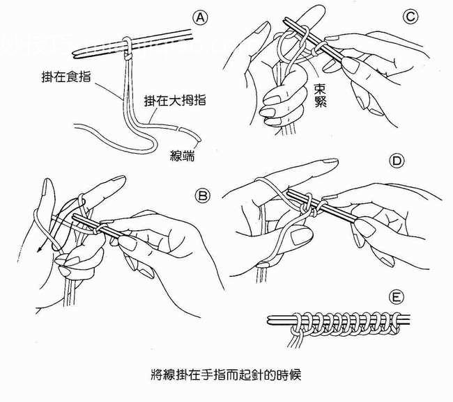 初学棒针者起针法一