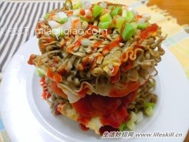 将拉面做成汉堡的花样吃法
