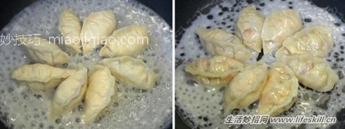 巧用不沾平底锅做冰花煎饺